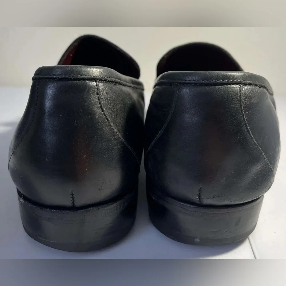 Johnston & Murphy Men 13M 240331 Black Leather Wing Tip Dress Shoes With Tassels
